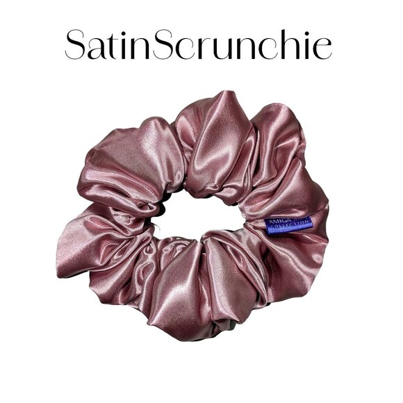 Amiga Mia large rose gold satin scrunchie hand crafted - Picture 1 of 6